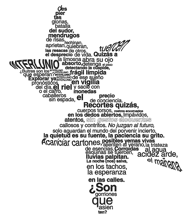 Caligrama de Francisco Rodr&iacute;guez.