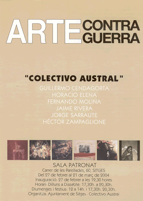 Arte contra guerra, portada del cartel