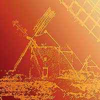 Molinos de viento, variaci&oacute;n digital de Eld&iacute;goras.