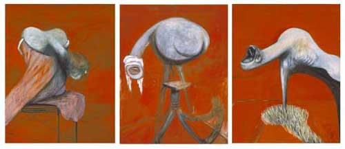 Three Studies for Figures at the Base of a Crucifixion, de Francis Bacon. Tate, Londres.