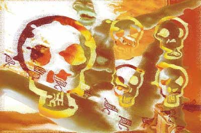 Calavera no chilla, obra digital de Juan Barbagelata.