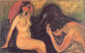 Hombre y mujer, de Edvard Munch.