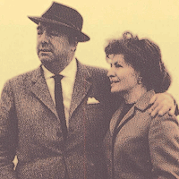 Pablo Neruda y Matilde en 1965, Hungr&iacute;a.